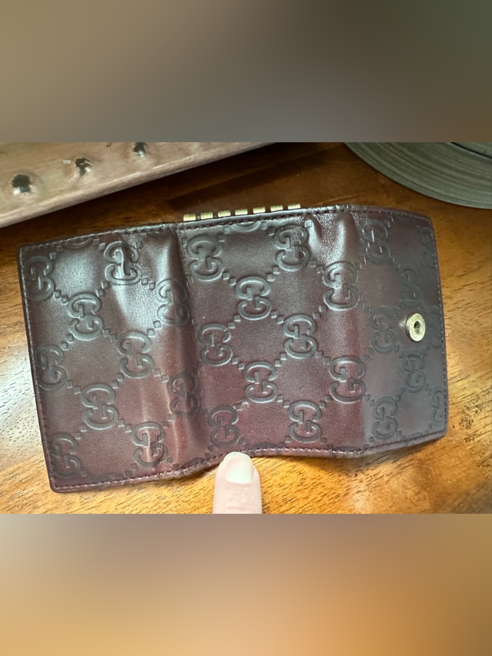 Authentic Vintage Gucci Signature Leather Key Pouch W/ Card Slot And Gucci Box - Picture 4 of 7
